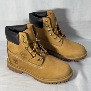 Timberland Women's 6 inch Premium Waterproof Boots, NEW Wheat Nubuck, Sz 7 W